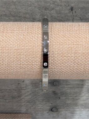 KATE SPADE in Stone Hinged Silver Bangle Bracelet